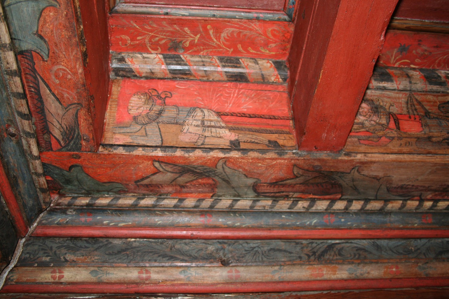 Plafond restauré de l'ancien presbytère, actuellement office du tourisme, à Lagrasse © Yoanna Dechezleprêtre
